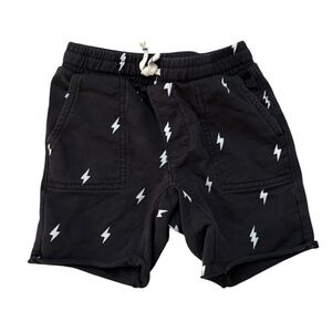 Tea Collection Black Lightning Bolt Casual Drawstring Shorts Size 3T